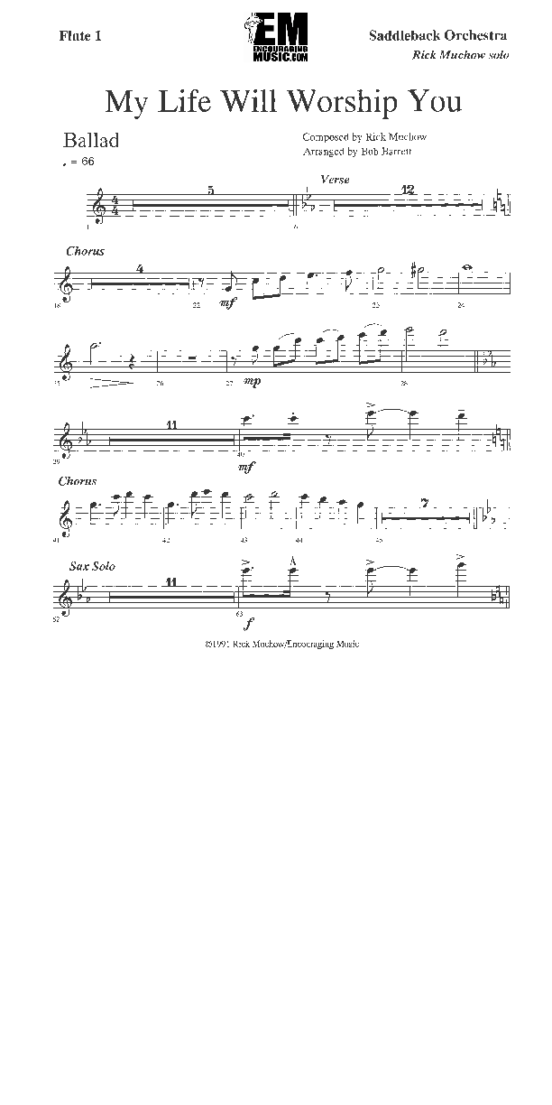 My Life Will Worship You Flute 1/2 (Rick Muchow)