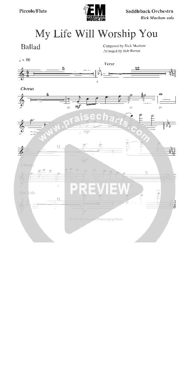 My Life Will Worship You Flute/Piccolo (Rick Muchow)