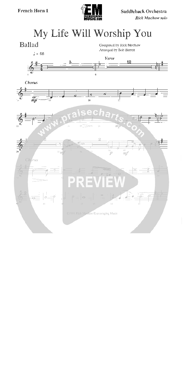 My Life Will Worship You French Horn 1 (Rick Muchow)