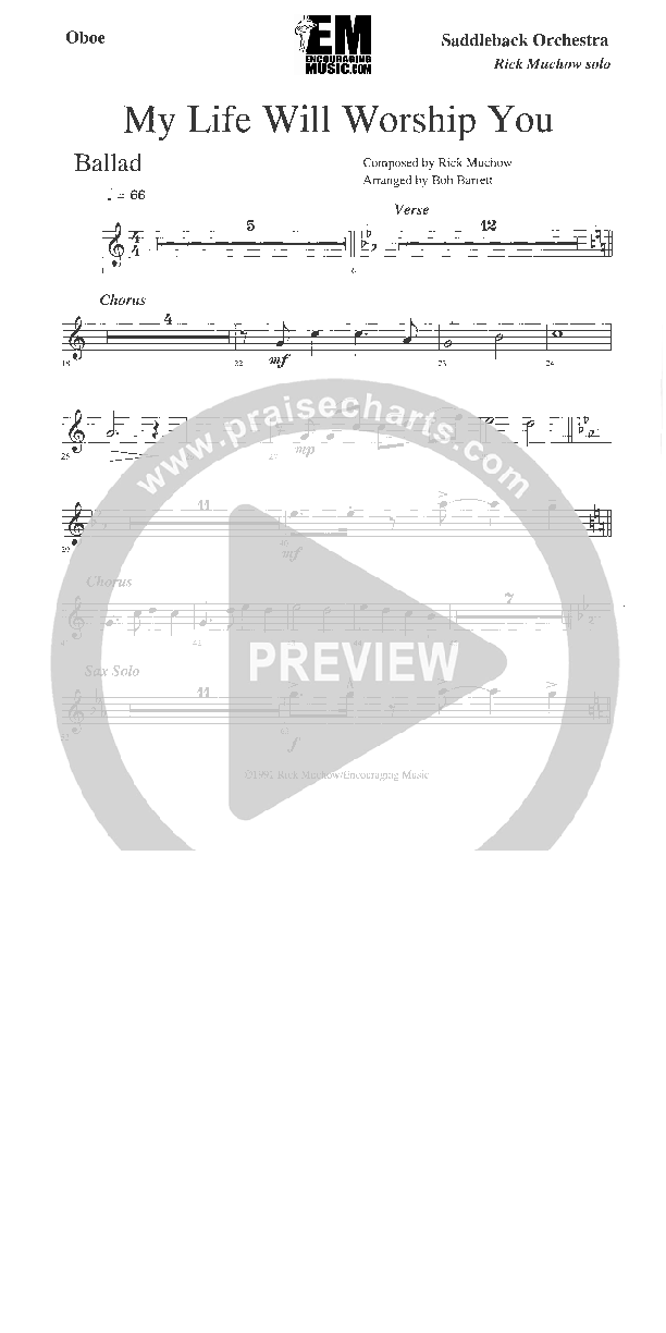 My Life Will Worship You Oboe (Rick Muchow)