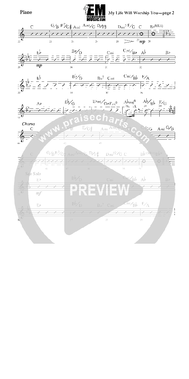 My Life Will Worship You Piano Sheet (Rick Muchow)