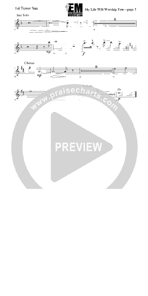 My Life Will Worship You Tenor Sax 1/2 (Rick Muchow)