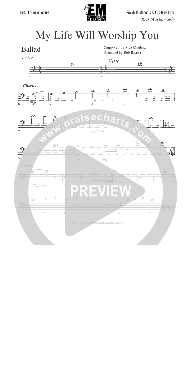 My Life Will Worship You Trombone 1 (Rick Muchow)