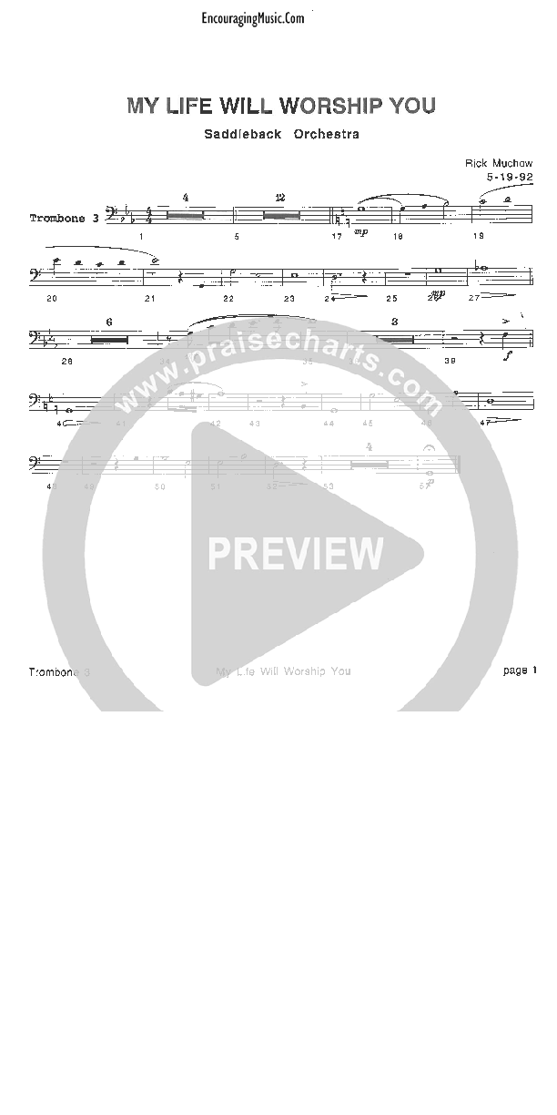 My Life Will Worship You Trombone 3 (Rick Muchow)