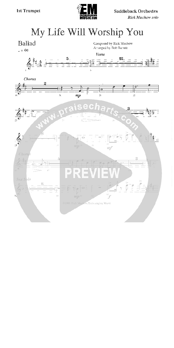 My Life Will Worship You Trumpet 1 (Rick Muchow)