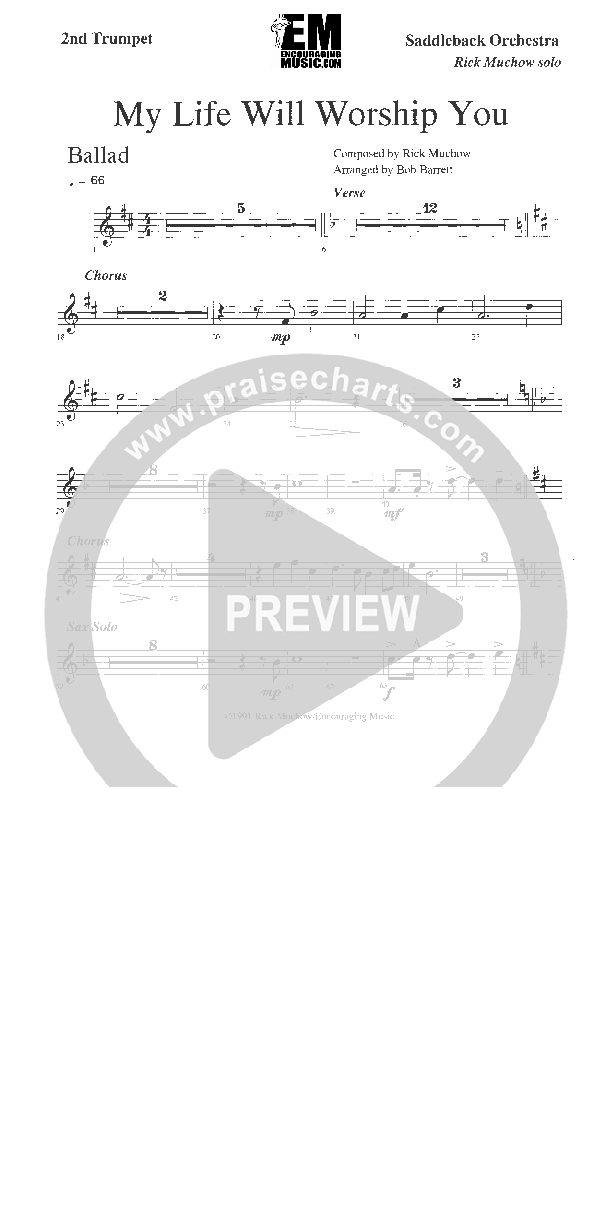 My Life Will Worship You Trumpet 2 (Rick Muchow)