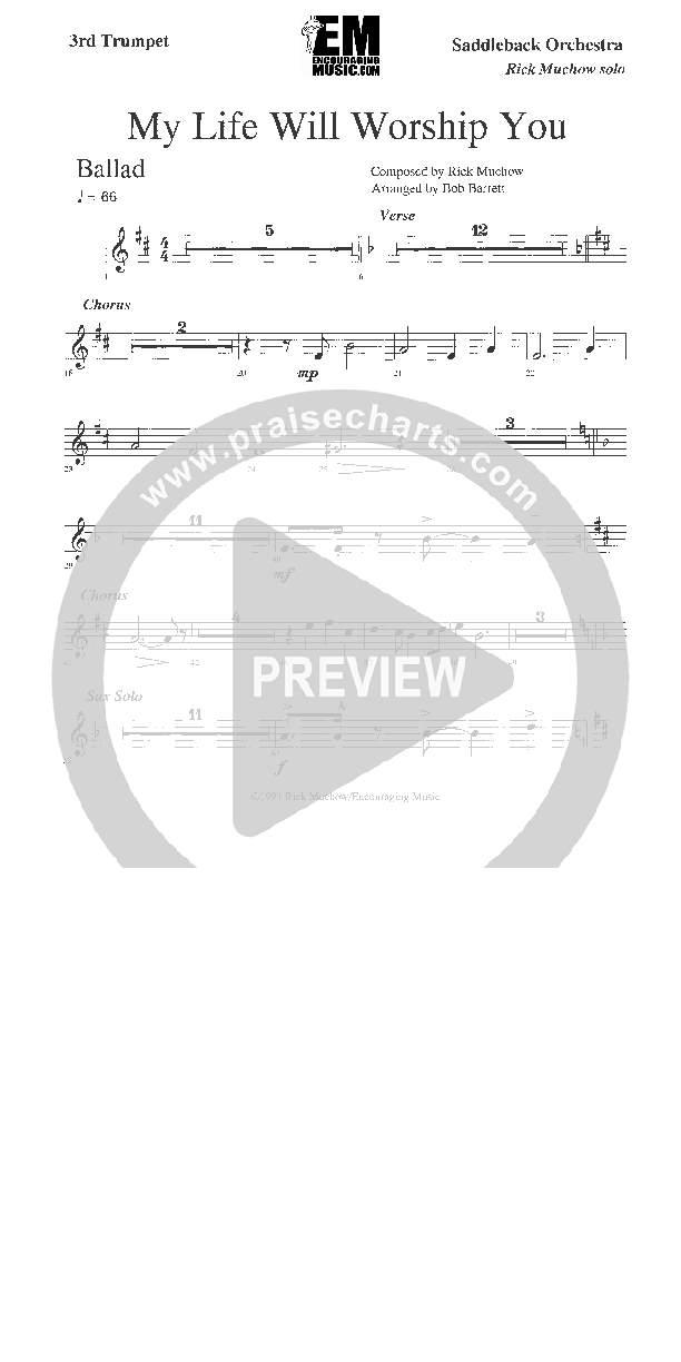My Life Will Worship You Trumpet 3 (Rick Muchow)