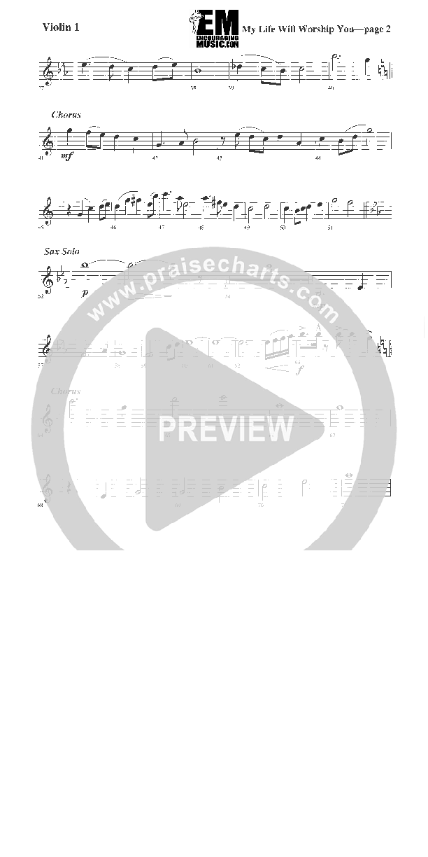 My Life Will Worship You Violin 1 (Rick Muchow)