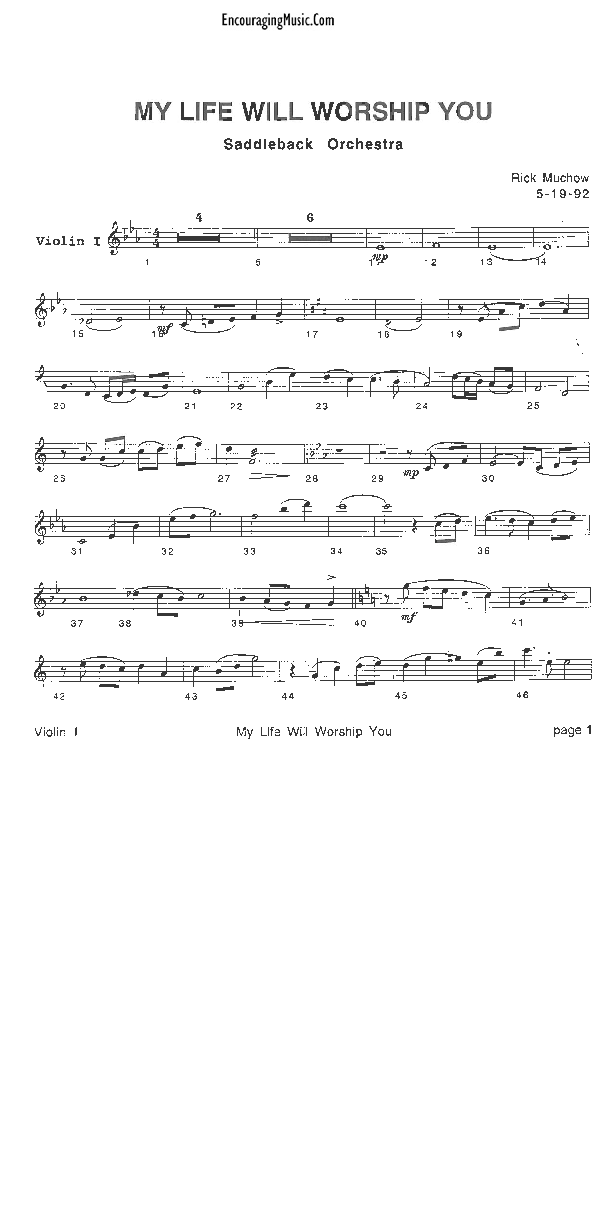 My Life Will Worship You Violins (Rick Muchow)
