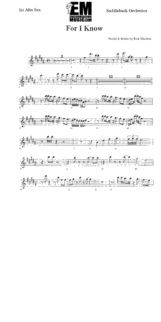 For I Know Alto Sax 1/2 (Rick Muchow)