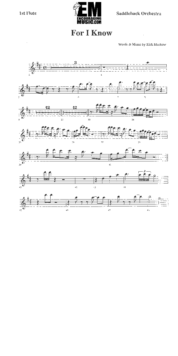 For I Know Flute 1/2 (Rick Muchow)