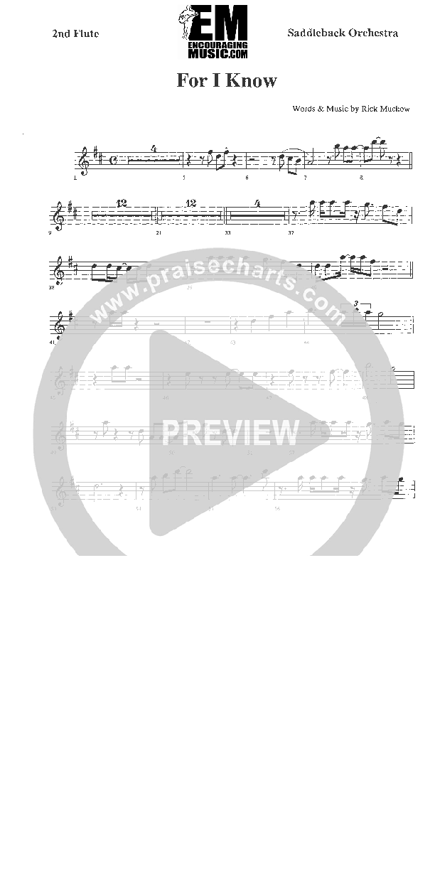 For I Know Flute 1/2 (Rick Muchow)