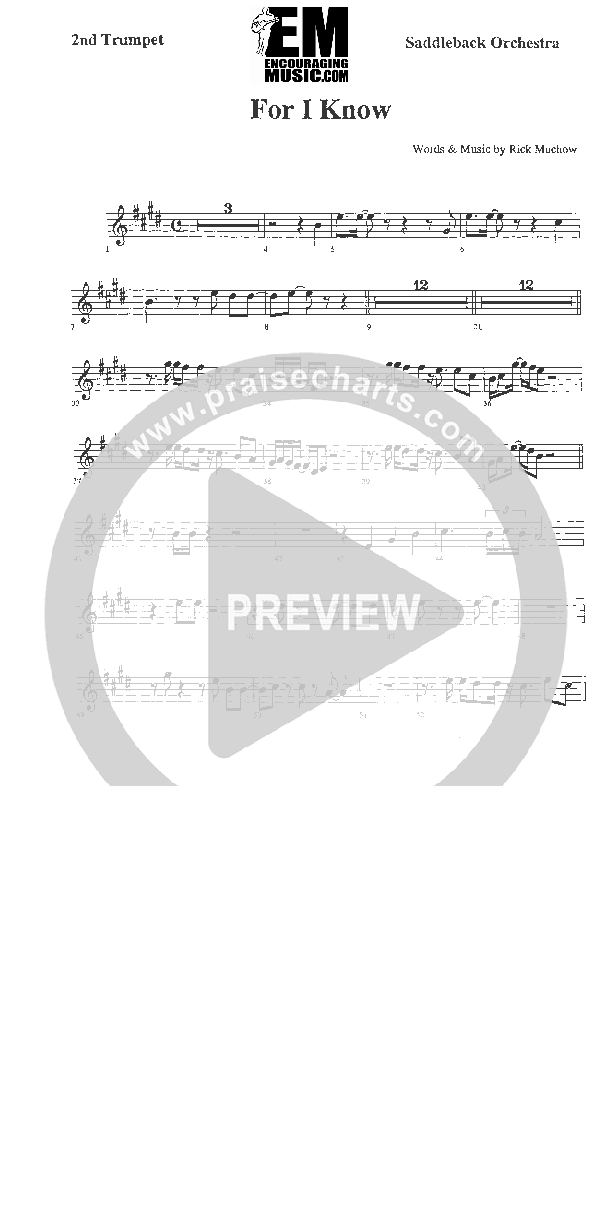 For I Know Trumpet 2 (Rick Muchow)