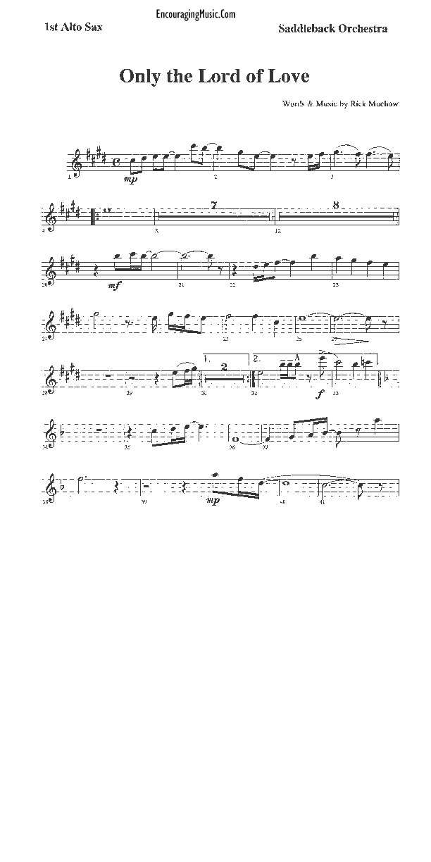 Only The Lord of Love Alto Sax 1/2 (Rick Muchow)