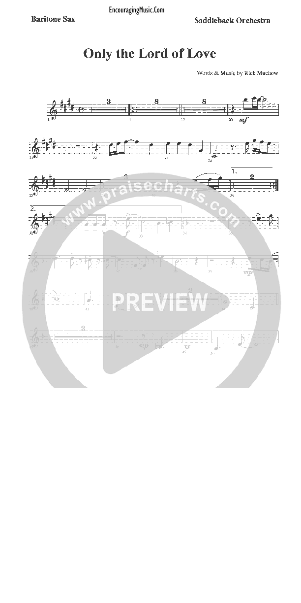 Only The Lord of Love Bari Sax (Rick Muchow)