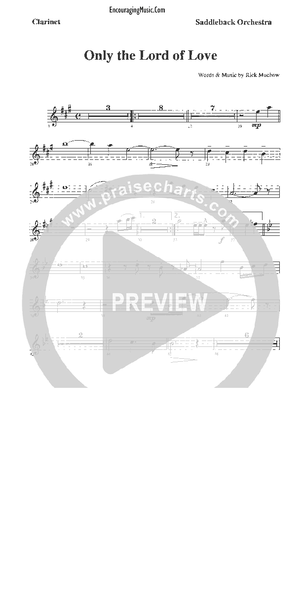 Only The Lord of Love Clarinet (Rick Muchow)