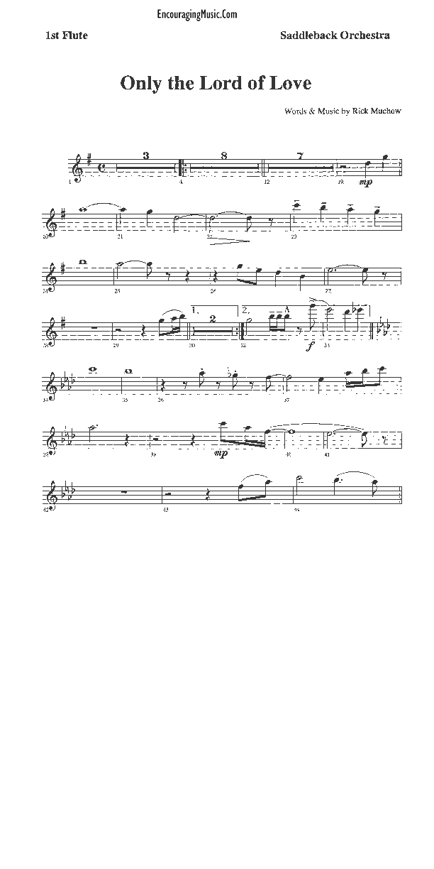 Only The Lord of Love Flute 1/2 (Rick Muchow)