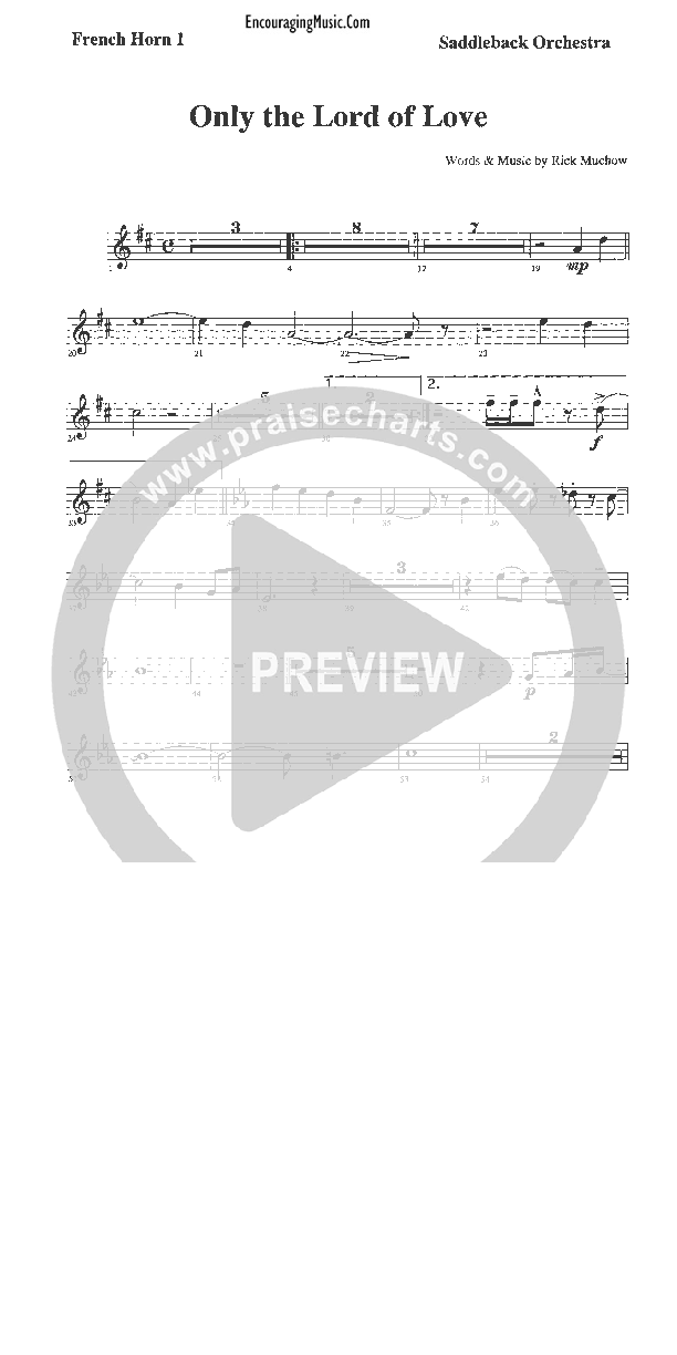 Only The Lord of Love French Horn 1 (Rick Muchow)