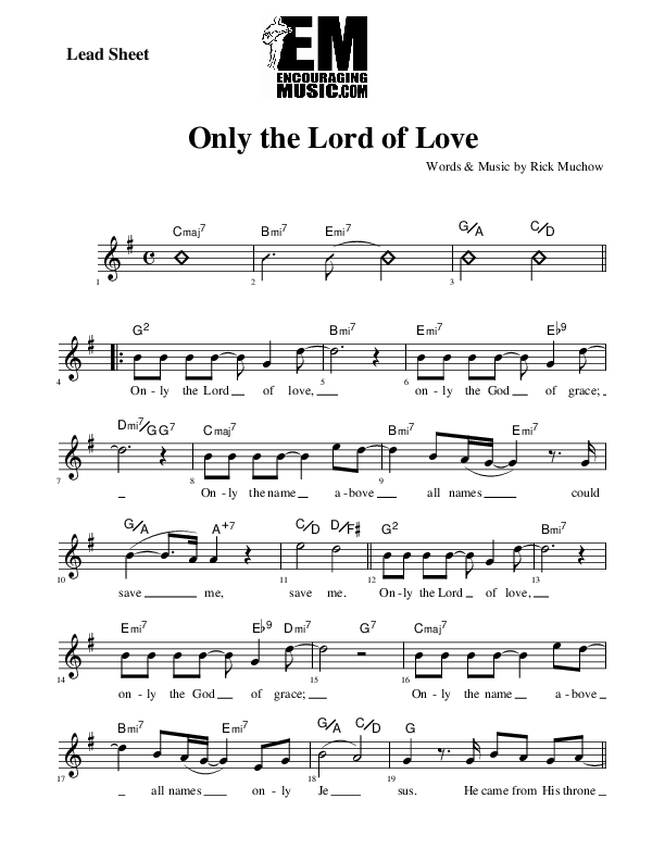 Only The Lord of Love Lead Sheet (Rick Muchow)