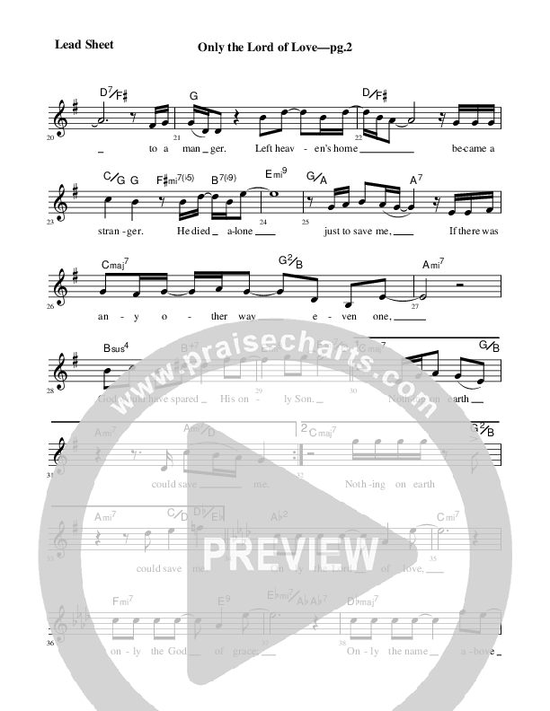 Only The Lord of Love Lead Sheet (Rick Muchow)