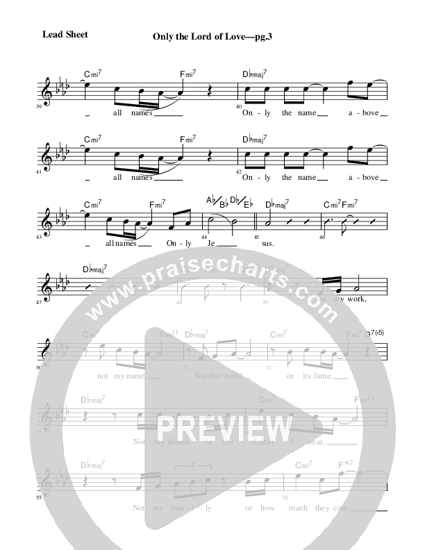 Only The Lord of Love Lead Sheet (Rick Muchow)