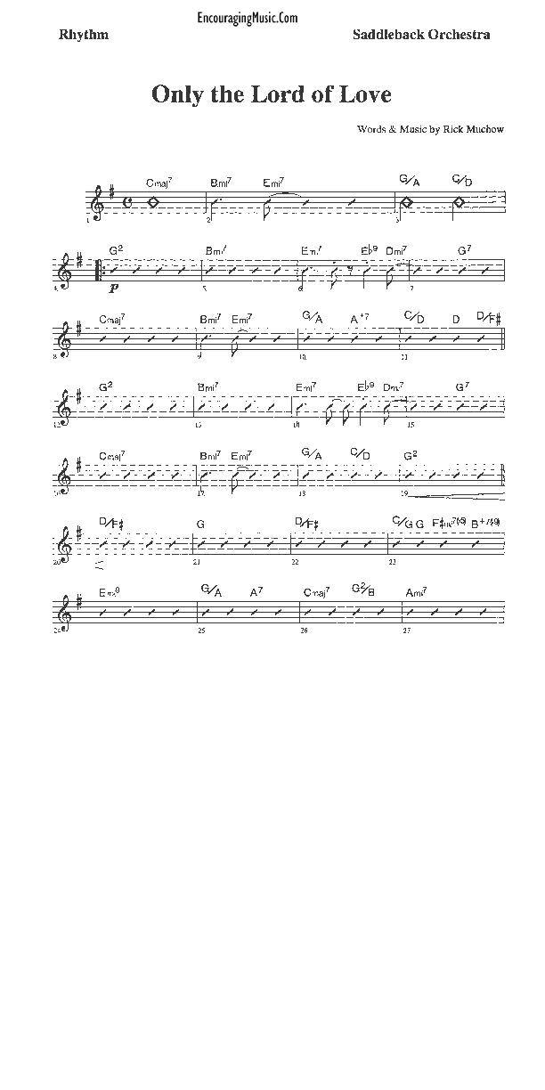 Only The Lord of Love Rhythm Chart (Rick Muchow)