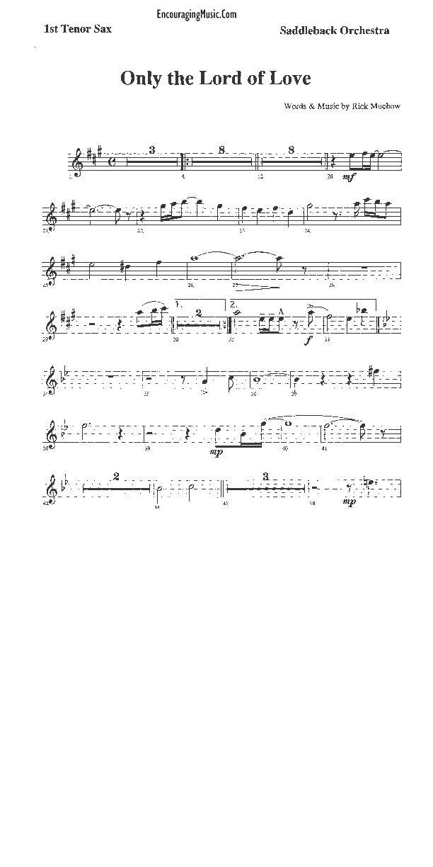 Only The Lord of Love Tenor Sax 1/2 (Rick Muchow)