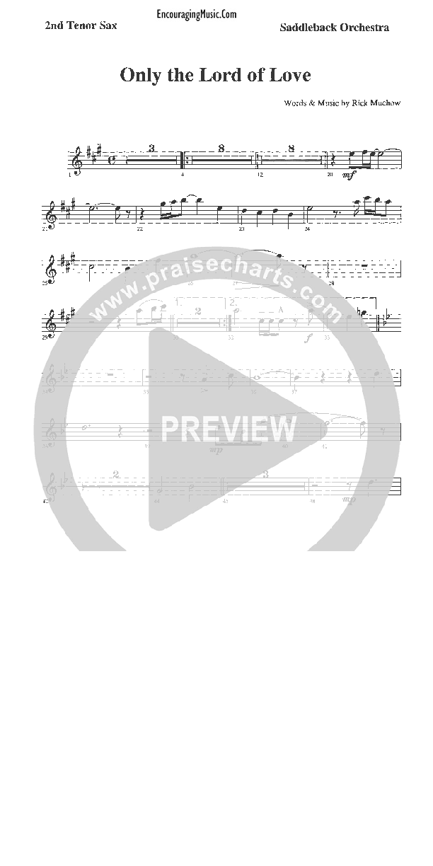 Only The Lord of Love Tenor Sax 1/2 (Rick Muchow)