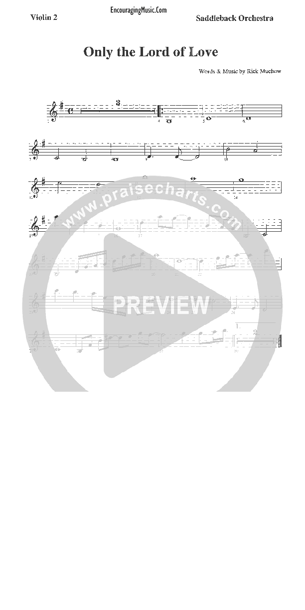 Only The Lord of Love Violin 2 (Rick Muchow)