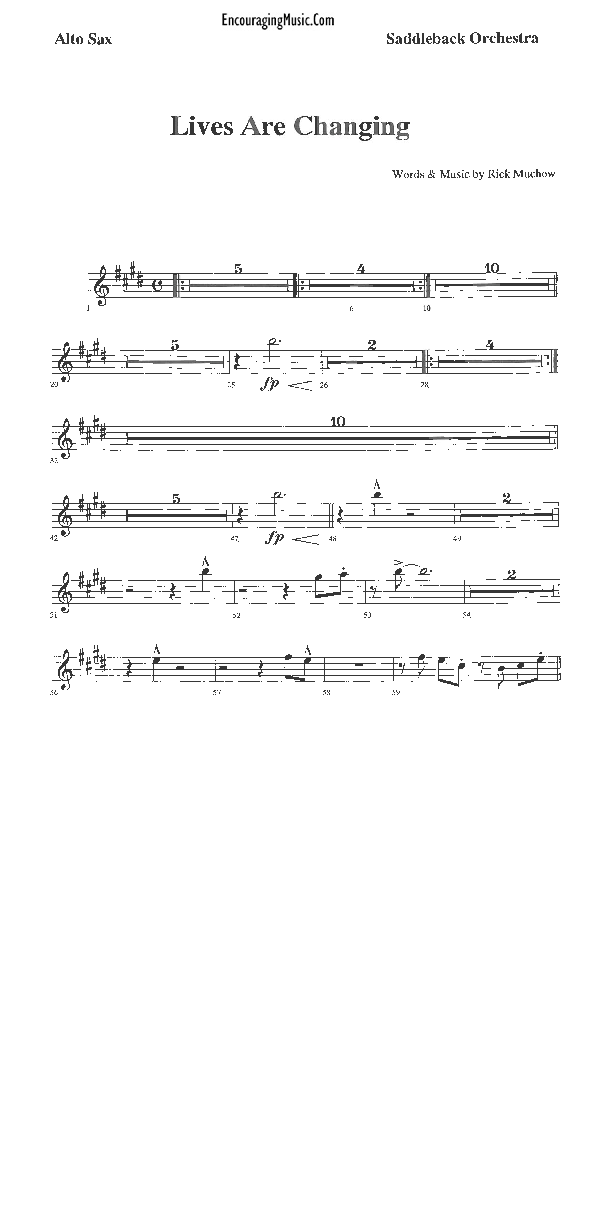 Lives Are Changing Alto Sax (Rick Muchow)