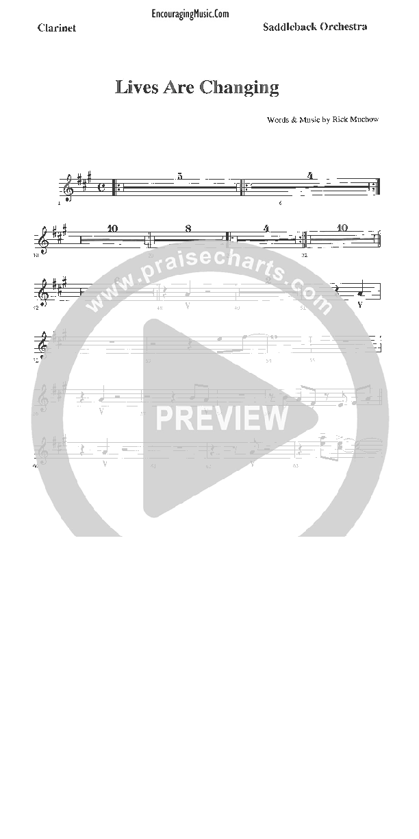 Lives Are Changing Clarinet (Rick Muchow)
