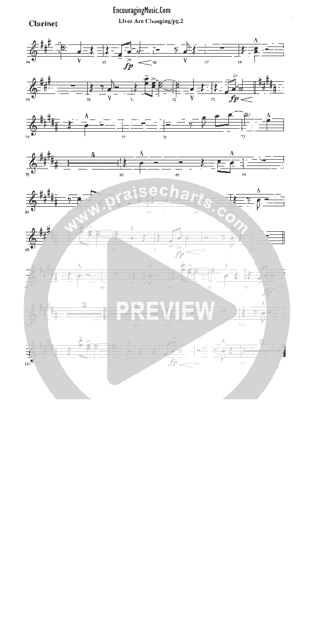 Lives Are Changing Clarinet (Rick Muchow)