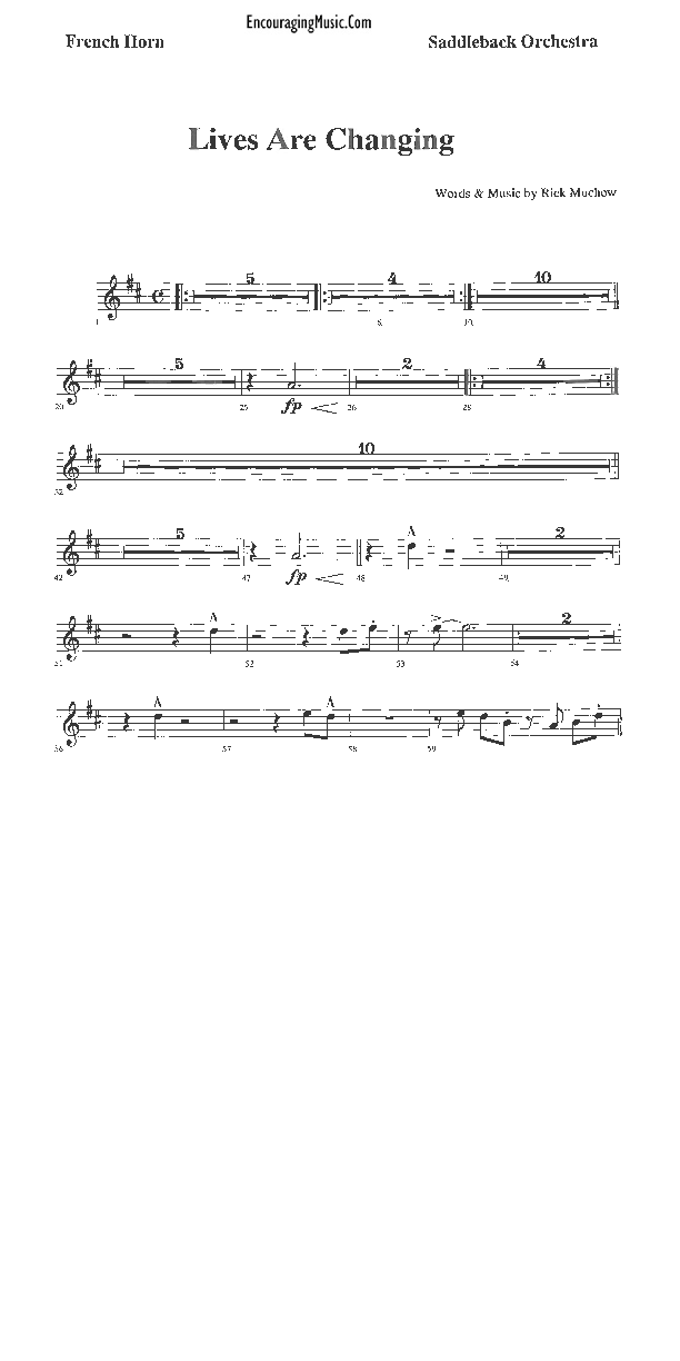 Lives Are Changing French Horn (Rick Muchow)