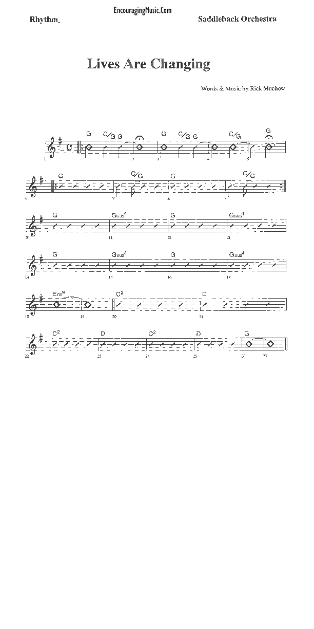 Lives Are Changing Rhythm Chart (Rick Muchow)