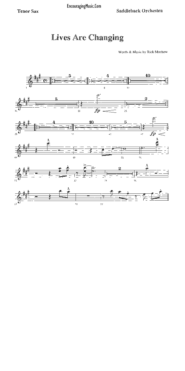 Lives Are Changing Tenor Sax 2 (Rick Muchow)