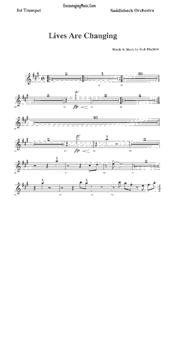 Lives Are Changing Trumpet 1 (Rick Muchow)