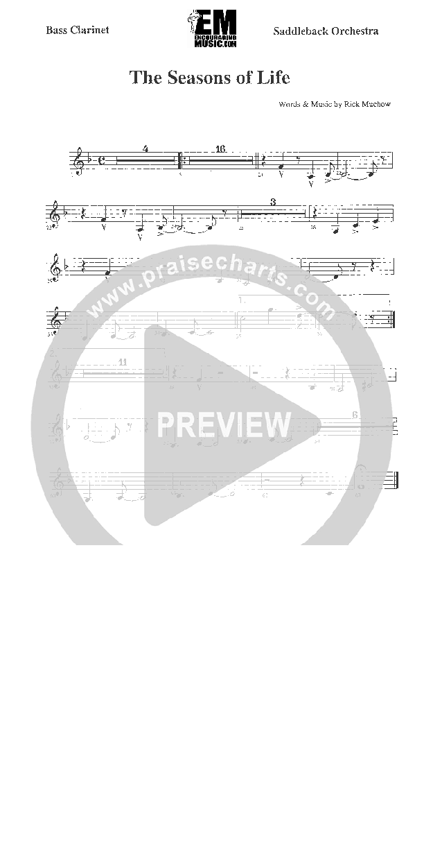 Seasons of Life Bass Clarinet (Rick Muchow)
