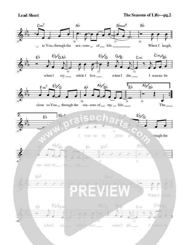 Seasons of Life Lead Sheet (Rick Muchow)