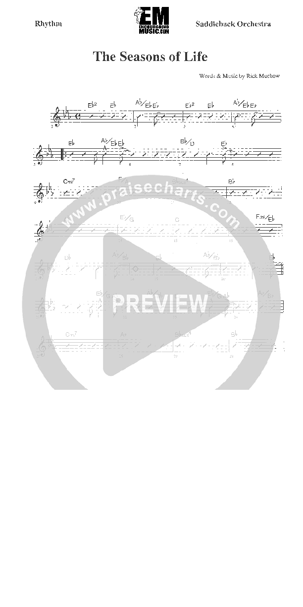 Seasons of Life Rhythm Chart (Rick Muchow)