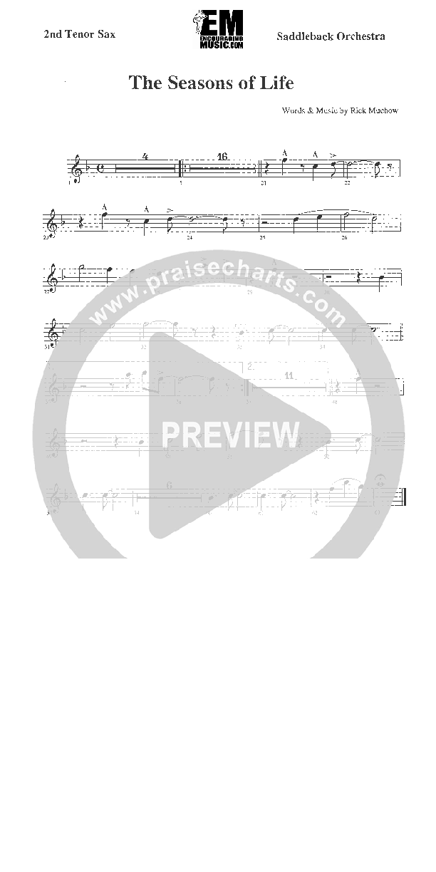 Seasons of Life Tenor Sax 1/2 (Rick Muchow)
