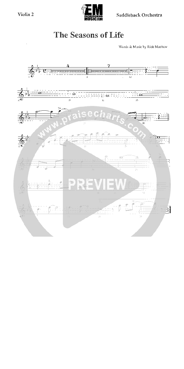 Seasons of Life Violin 2 (Rick Muchow)