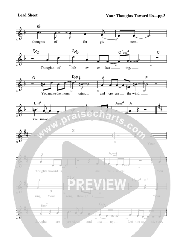 Your Thoughts Towards Us Lead Sheet (Rick Muchow)