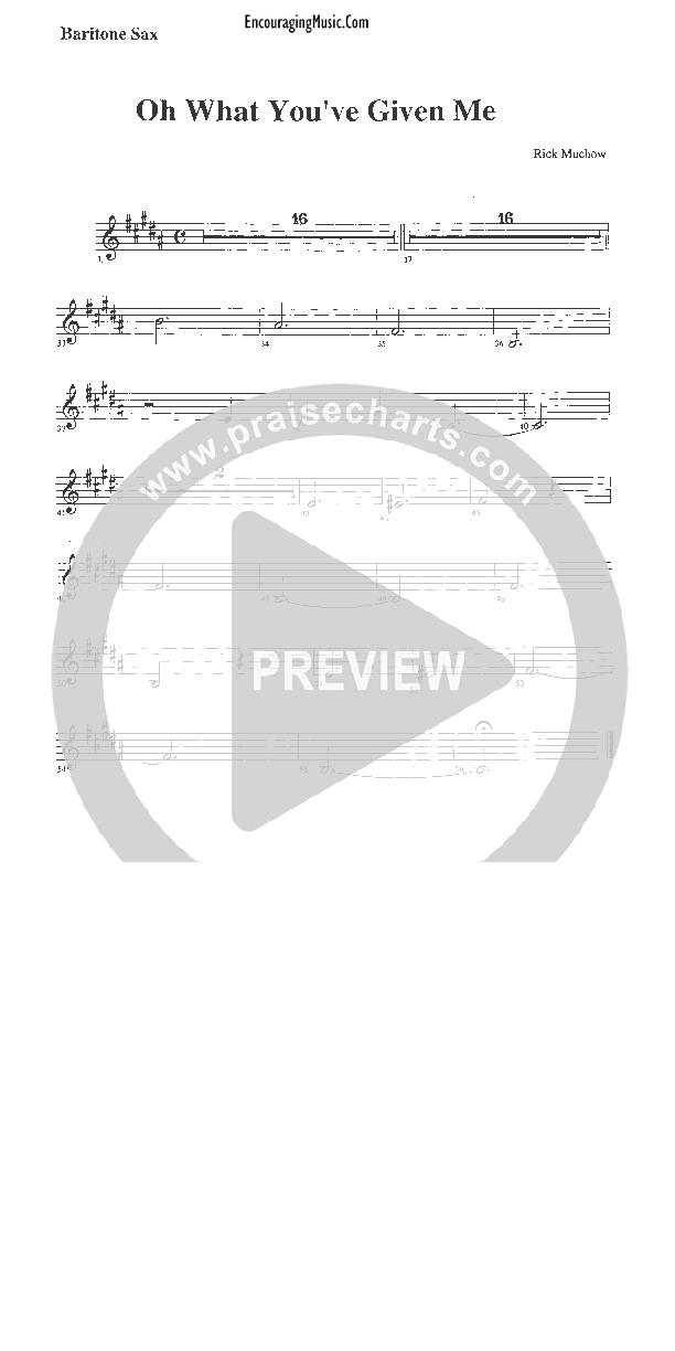 Oh What You've Given Me Bari Sax (Rick Muchow)