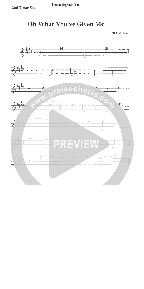 Oh What You've Given Me Tenor Sax 1/2 (Rick Muchow)