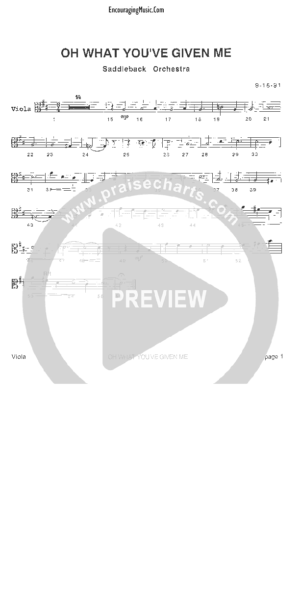 Oh What You've Given Me Viola (Rick Muchow)