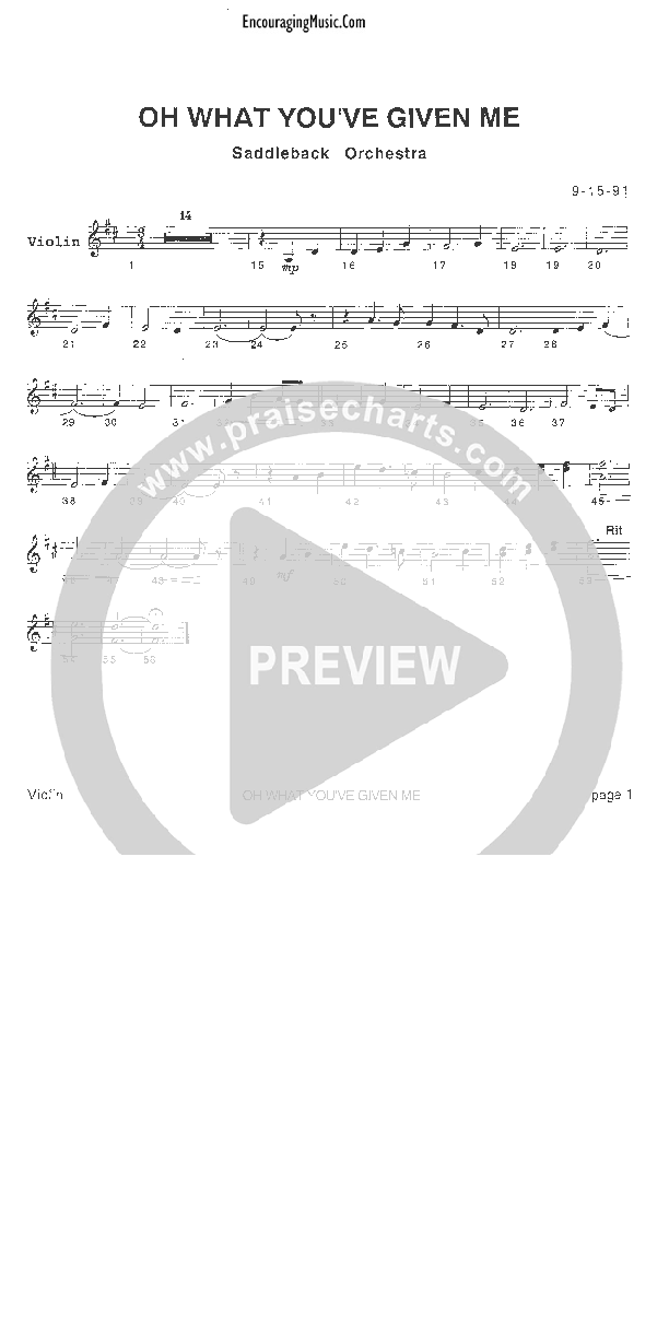 Oh What You've Given Me Violins (Rick Muchow)