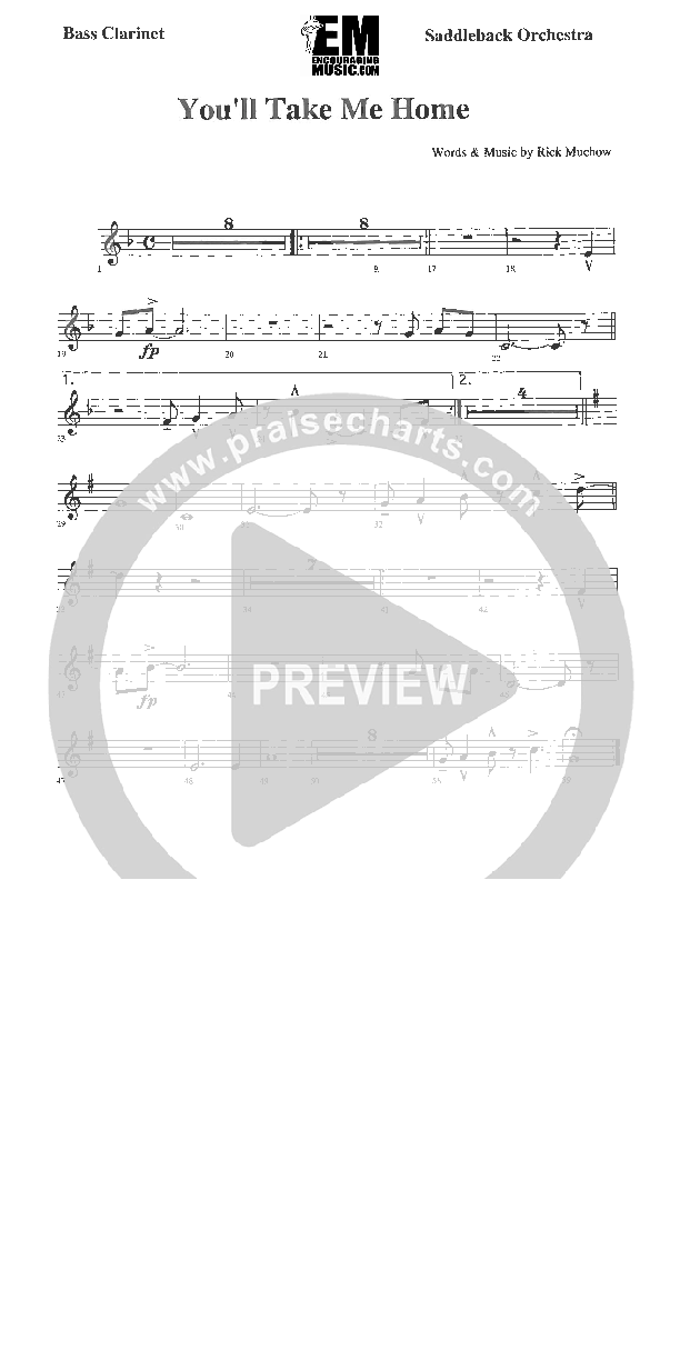 You'll Take Me Home Bass Clarinet (Rick Muchow)