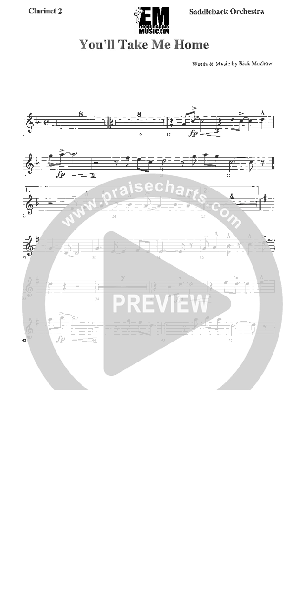 You'll Take Me Home Clarinet 1/2 (Rick Muchow)