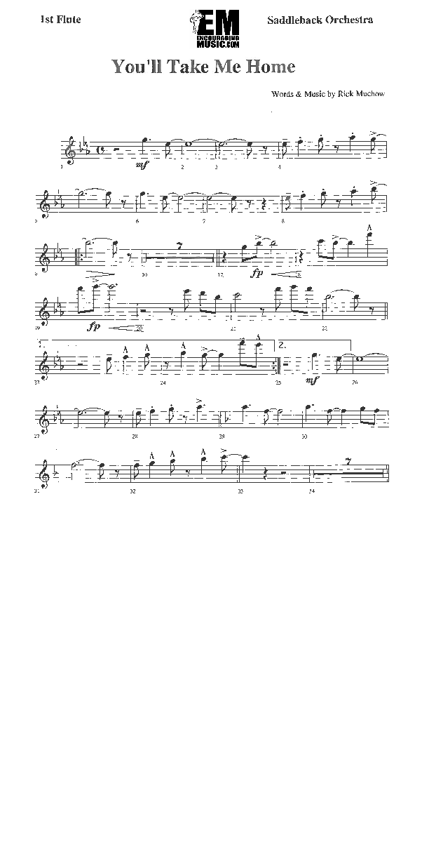 You'll Take Me Home Flute 1/2 (Rick Muchow)