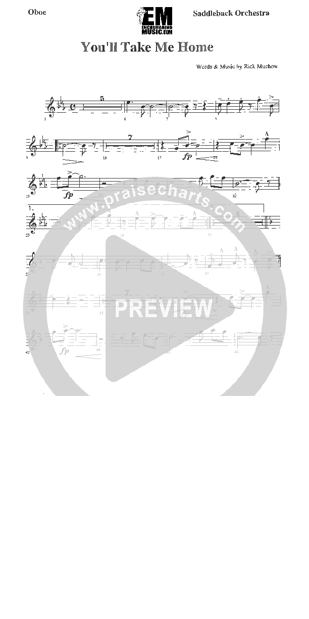 You'll Take Me Home Oboe (Rick Muchow)